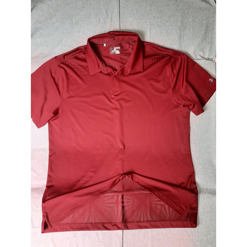 UnderArmour Heatgear Men's 2XL Red Loose Fit Stretch Lined Performance Polo